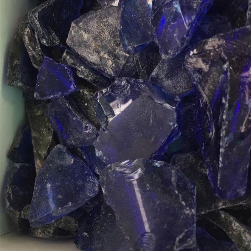 Dark blue glass rocks in stock